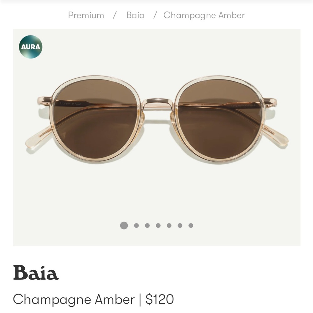 NEW in box Sunski Baia in Champagne Amber